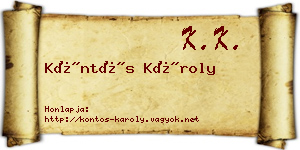 Köntös Károly névjegykártya