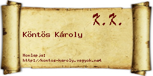 Köntös Károly névjegykártya