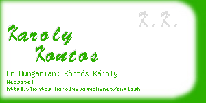 karoly kontos business card